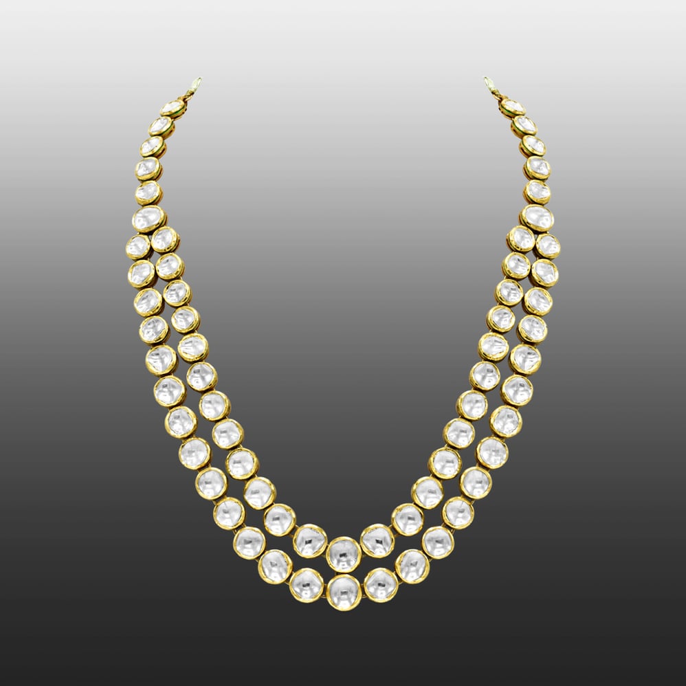 Double-Line Ivory Polki Necklace